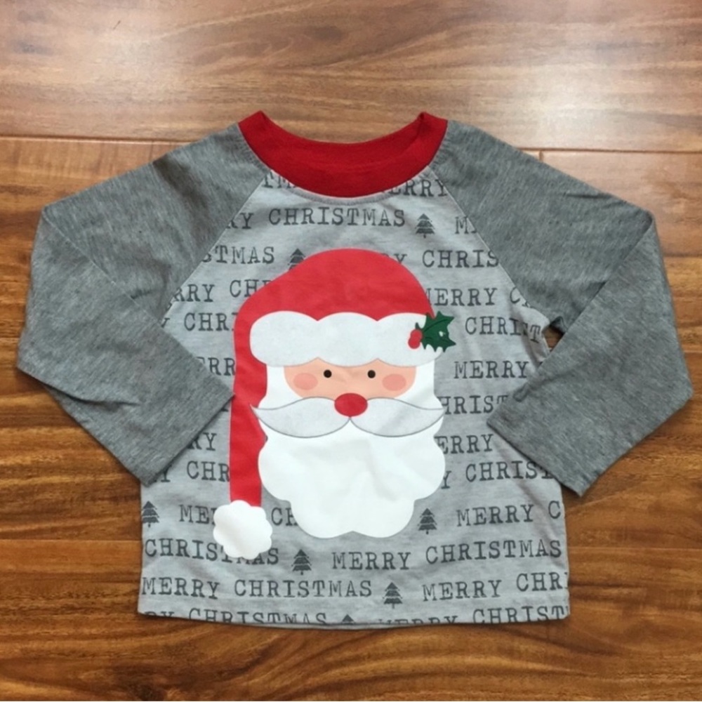 3/$25 Disney Little Boy Mickey Mouse Christmas Santa Long Sleeve PJ Top 18-24M - Picture 7 of 10